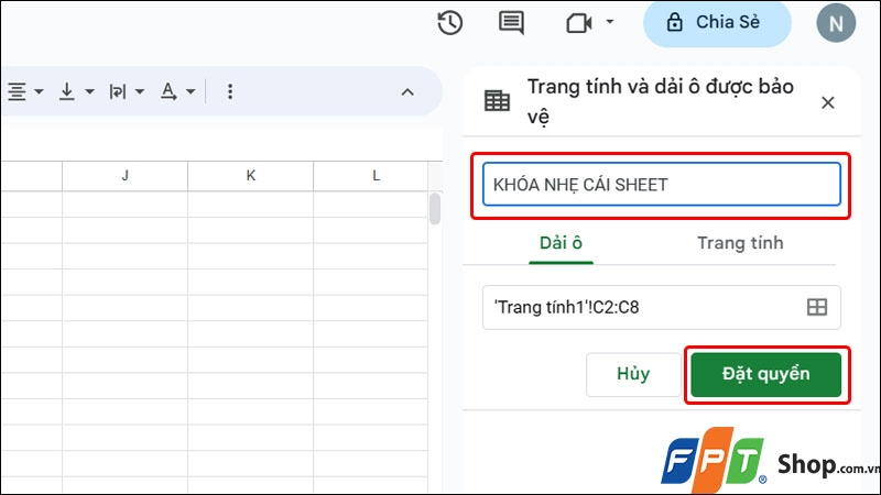 Khóa sheet trong Google Sheets - hình 3