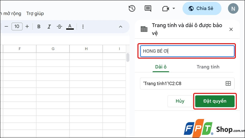 Khóa sheet trong Google Sheets - hình 10