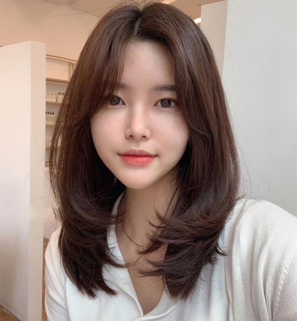 tóc màu nâu lạnh tỉa Layer