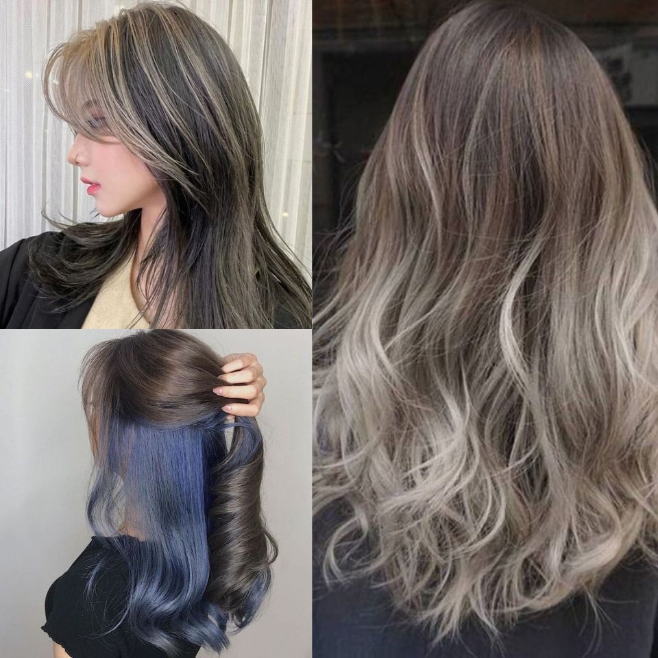 Một số kiểu tóc màu nâu lạnh highlight