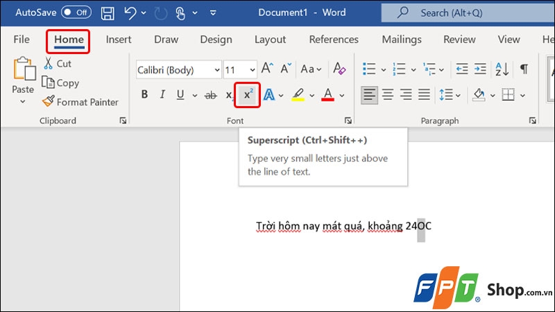 Thêm độ c trong Word - hình 6
