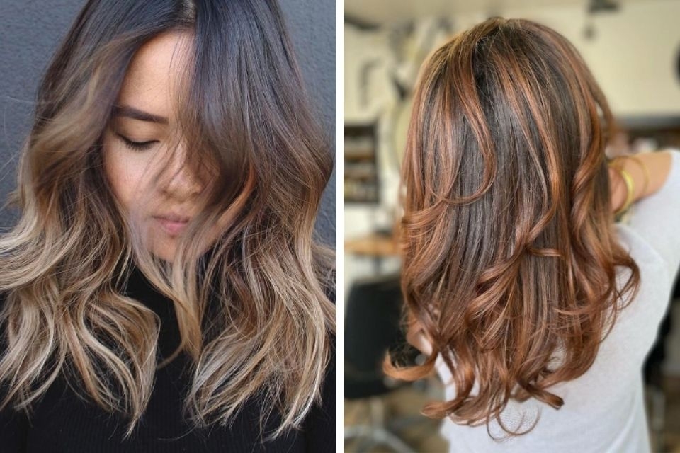 Màu tóc balayage nâu đồng