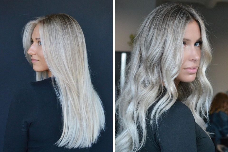 Màu tóc balayage bạch kim