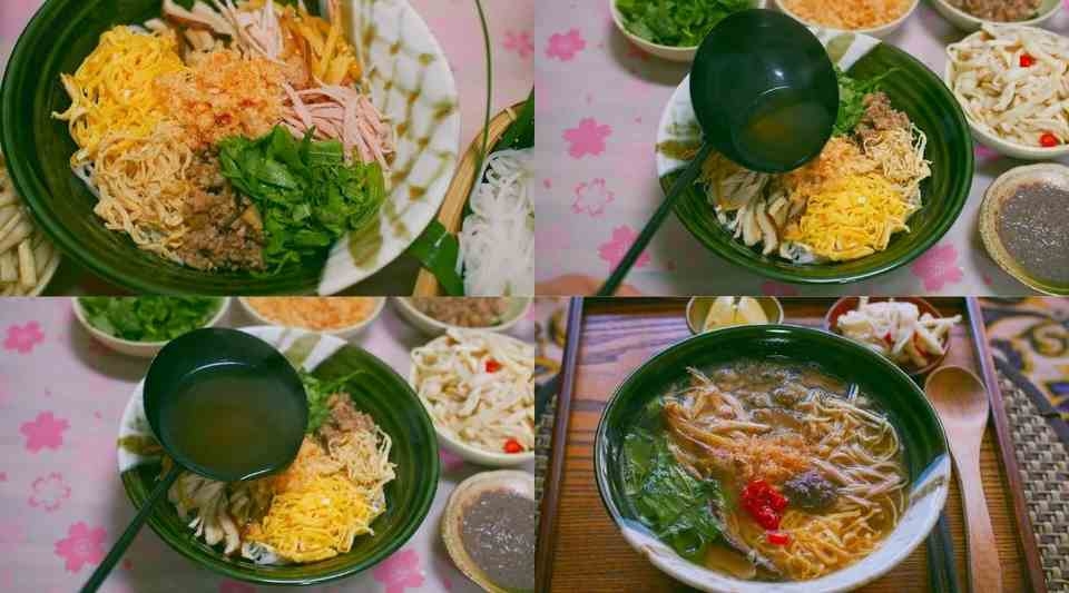 Thưởng thức món bún thang thơm ngon 