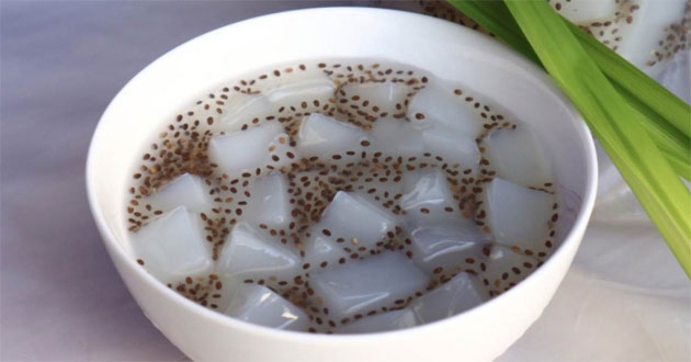 Thạch dừa thô thêm lá é lại càng ngon