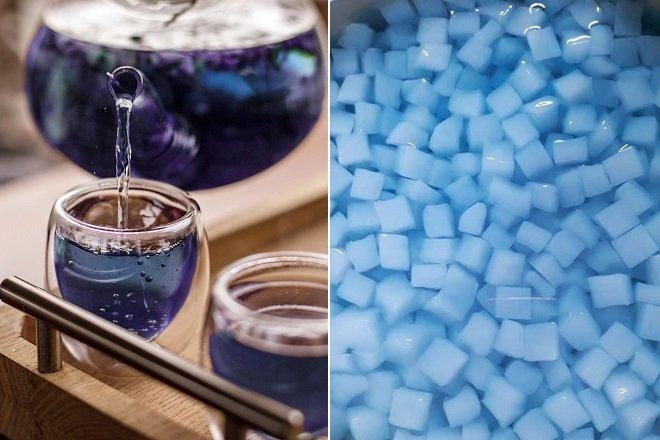 Thạch dừa thô hoa đậu biếc có màu sắc rất đẹp