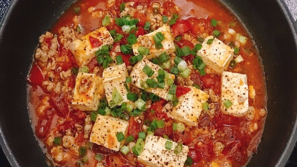 Đậu hủ sốt cà chua thịt băm