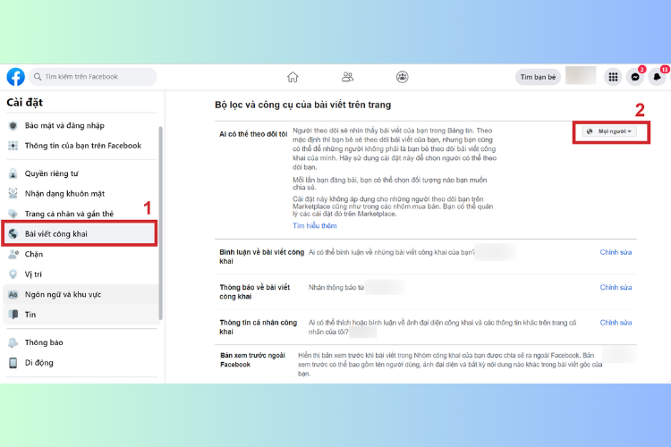 Cách hiện số người theo dõi trên Facebook 3