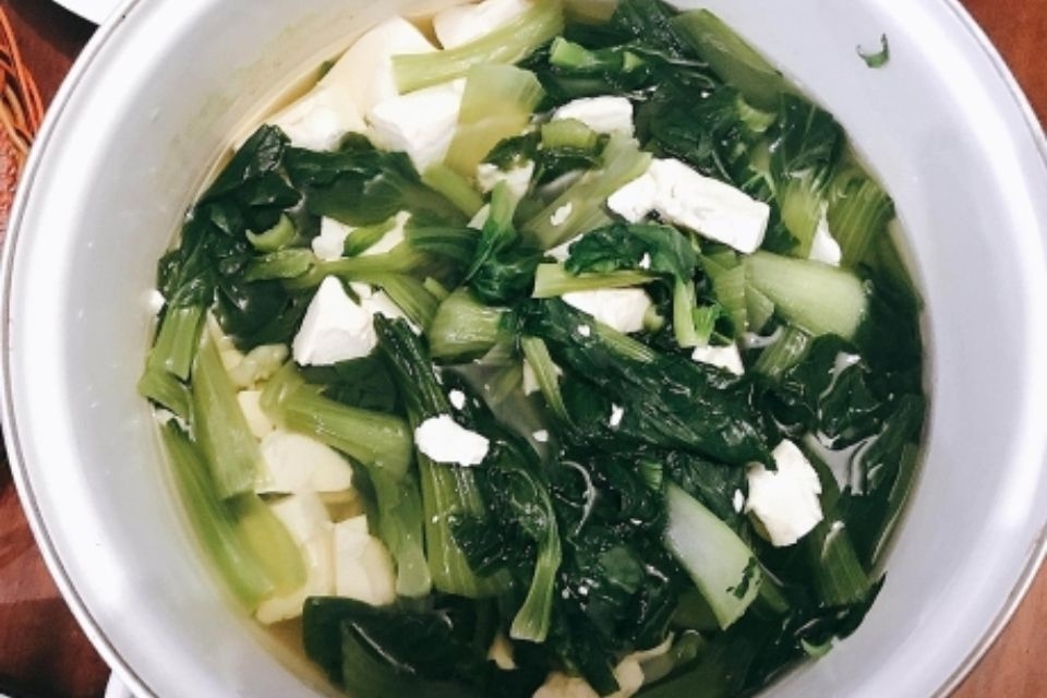 Canh cải đậu hũ non