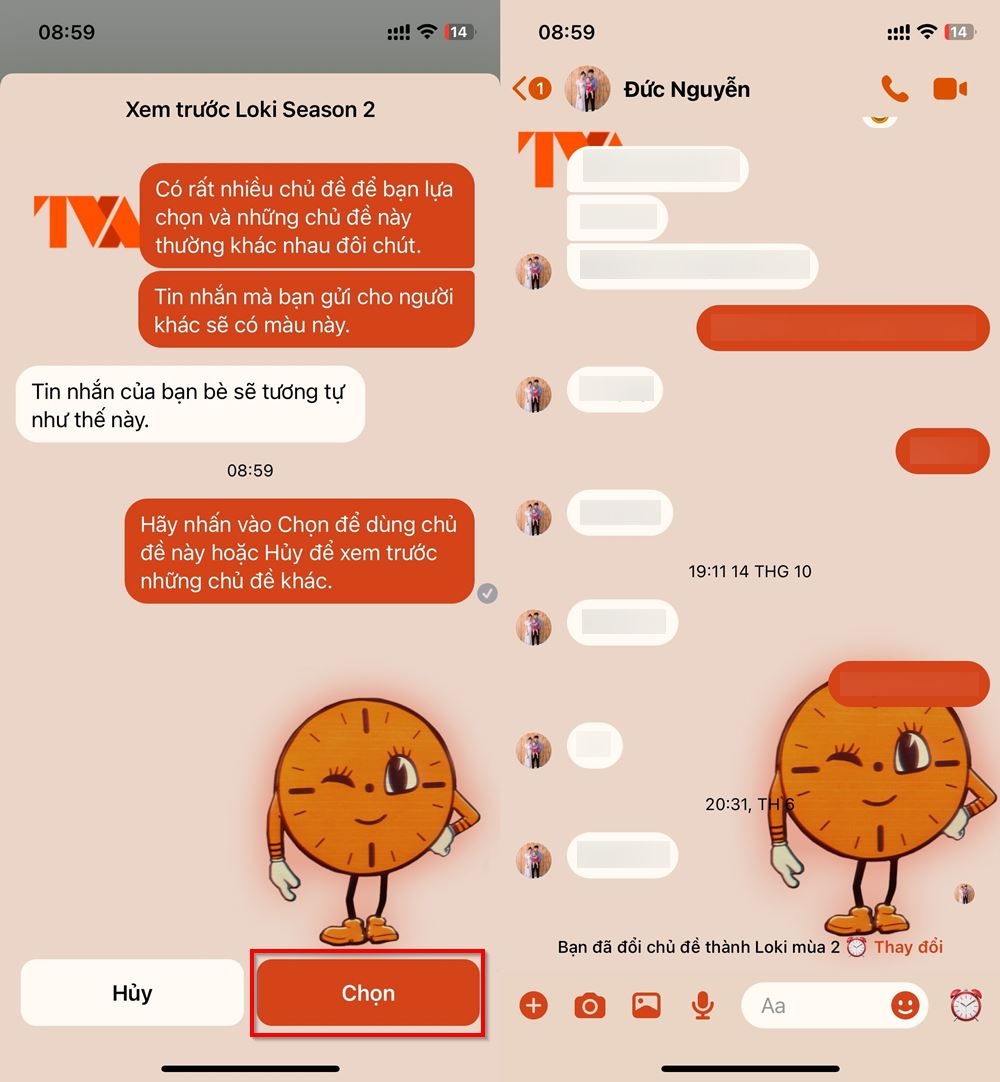 Cách thay đổi chủ đề Loki, Halloween trên Messenger 3