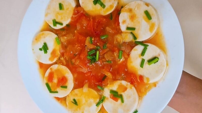 Món đậu hũ non sốt cà chua bắt mắt
