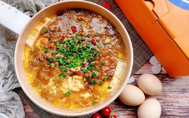 Món đậu hũ hấp thịt băm thơm ngon đẹp mắt