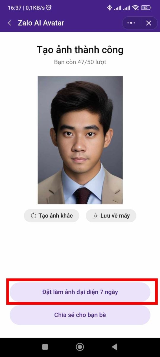 Cách tạo ảnh đại diện bằng Zalo AI Avatar đơn giản (ảnh 7)