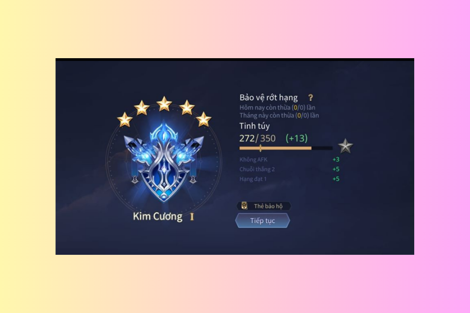 Kim Cương là một trong trong mỗi bậc rank tối đa game