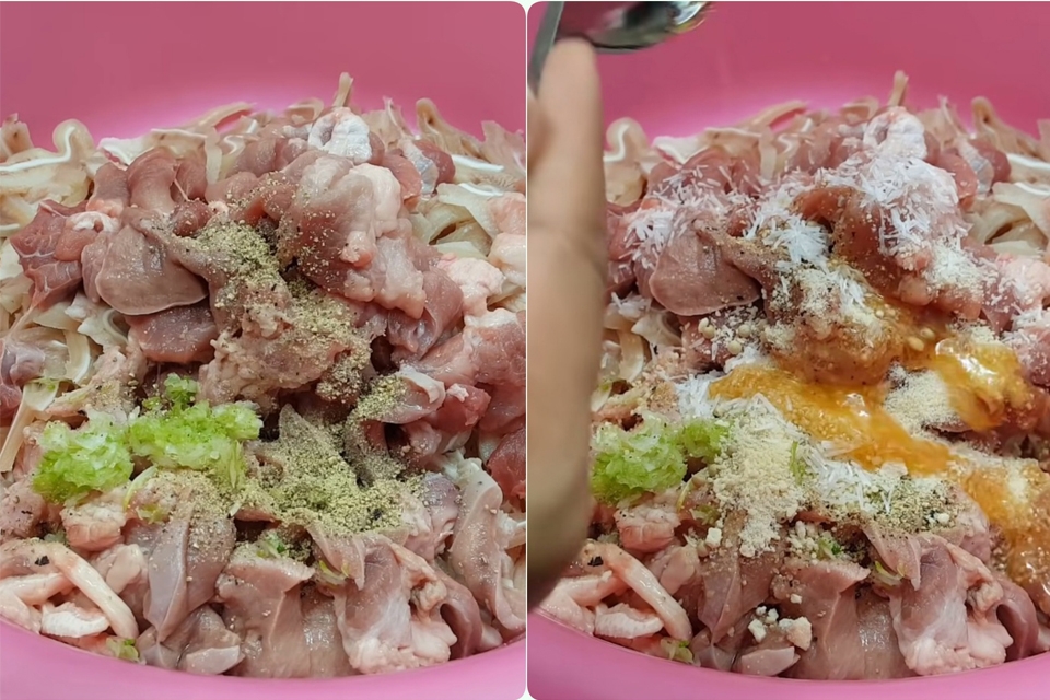 Ướp thịt với gia vị cho ngấm