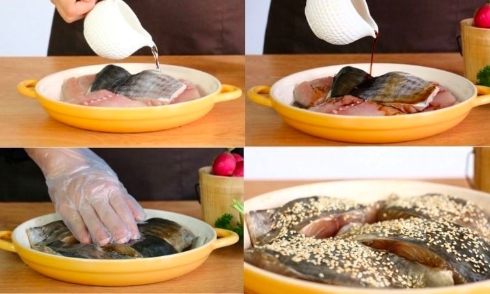 Sơ chế nguyên liệu và ướp cá trắm