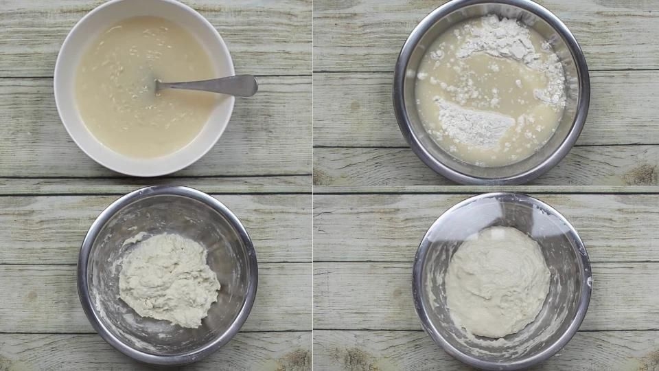 Các bước làm vỏ bánh Hotteok nhân mặn