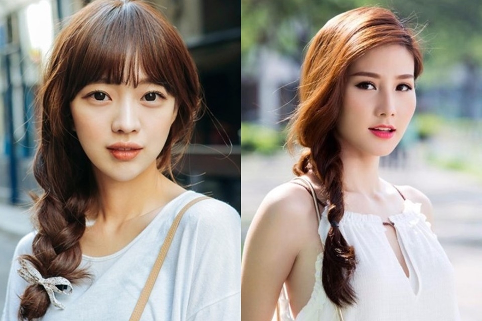 Tết tóc Hàn Quốc lệch vai
