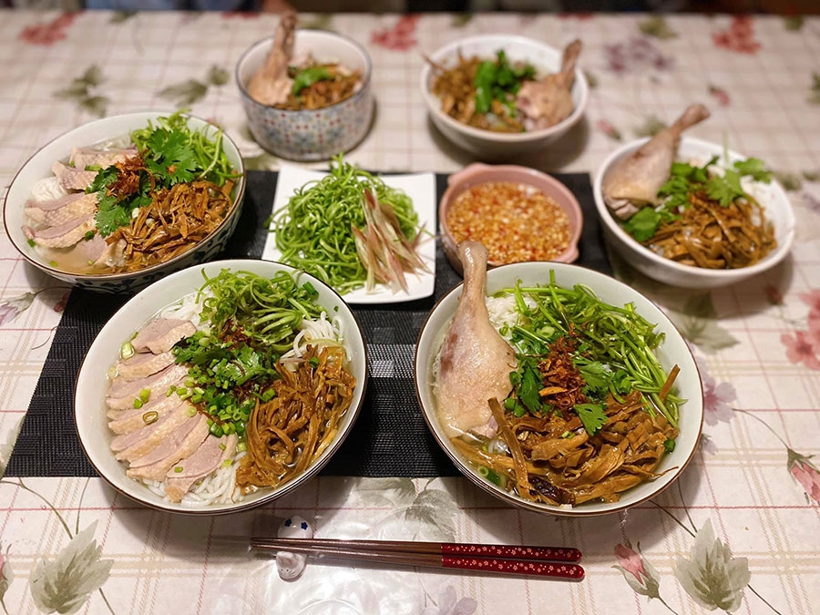 thành phẩm bún măng vịt