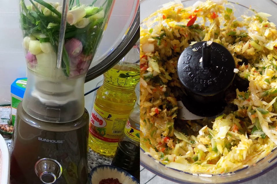 Xay các nguyên liệu để làm sốt