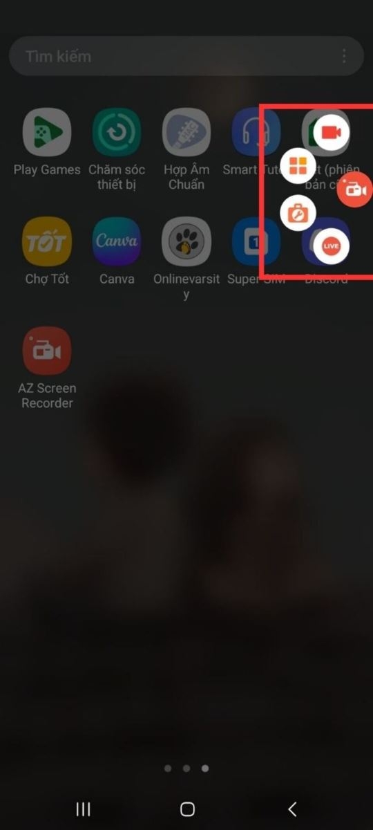 Chọn các tuỳ chọn có sẵn