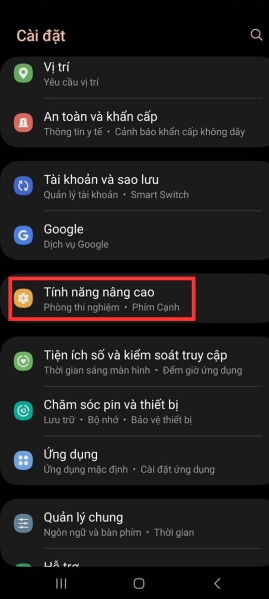 Tính năng nâng cao