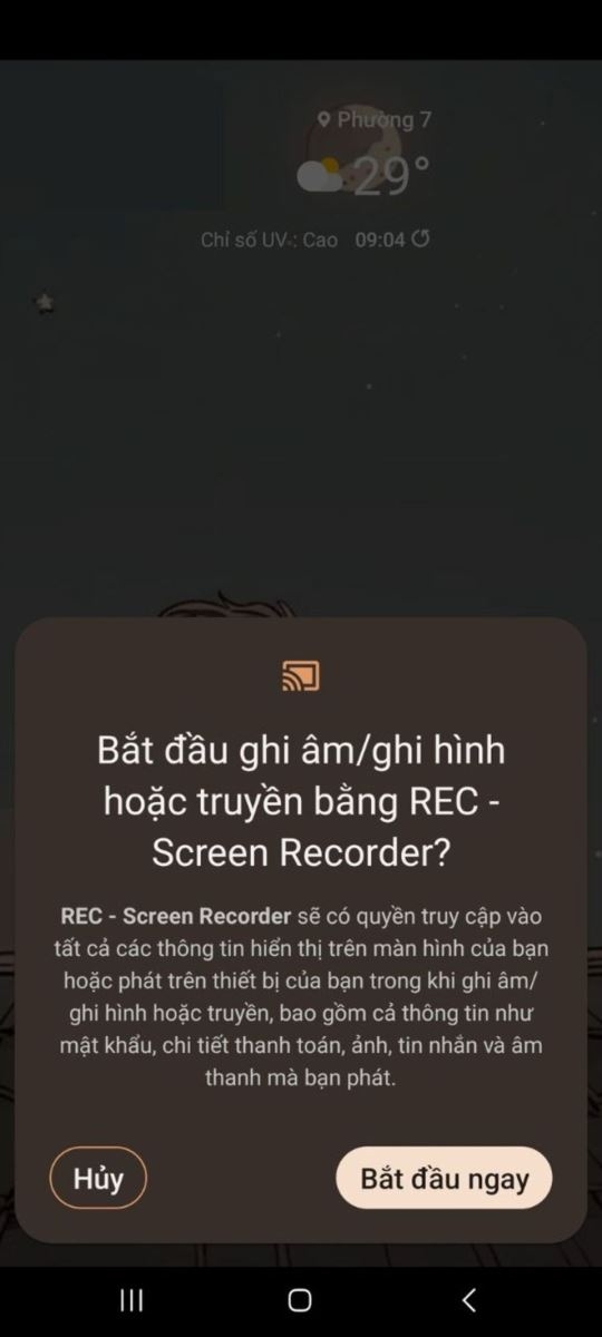 Bắt đầu ghi hình