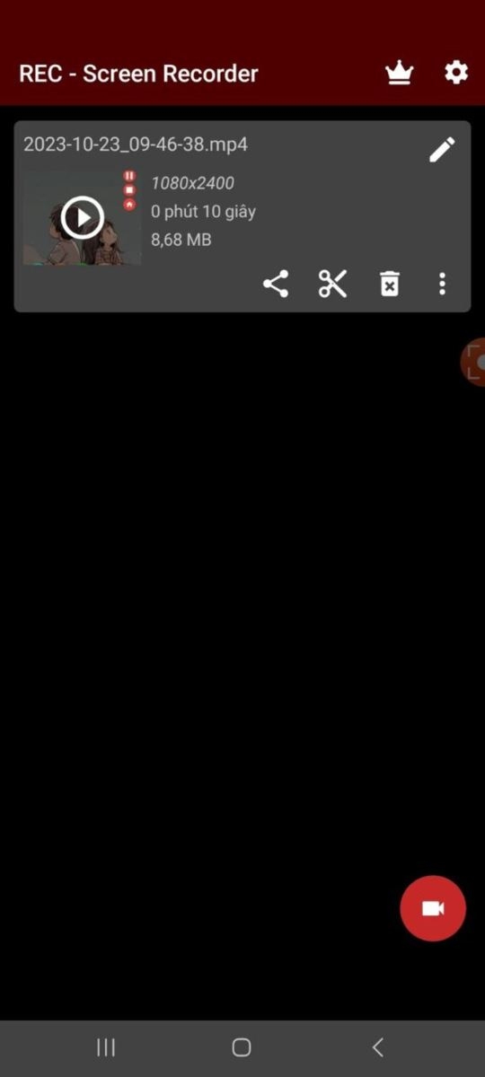 Xem lại video vừa ghi