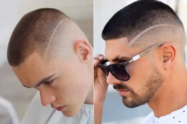 Kiểu tóc Buzz Cut men có kẻ vạch