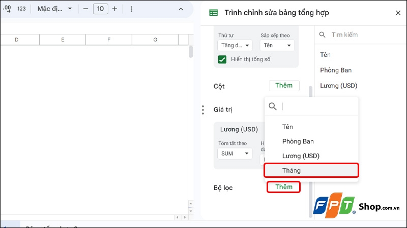 Chèn Pivot Table trong Google Sheet - hình 10
