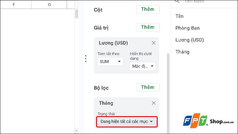 Chèn Pivot Table trong Google Sheet - hình 11