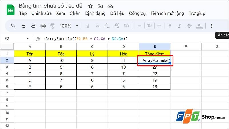 Cách ẩn công thức trong Google Sheets - hình 7