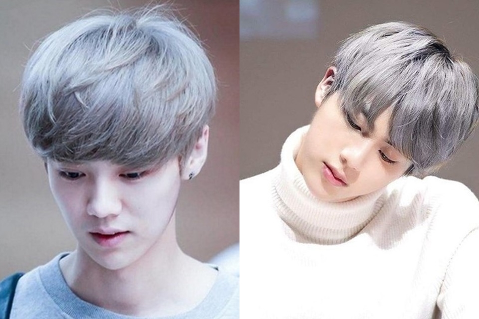 Kiểu tóc nam màu nâu khói trầm xám