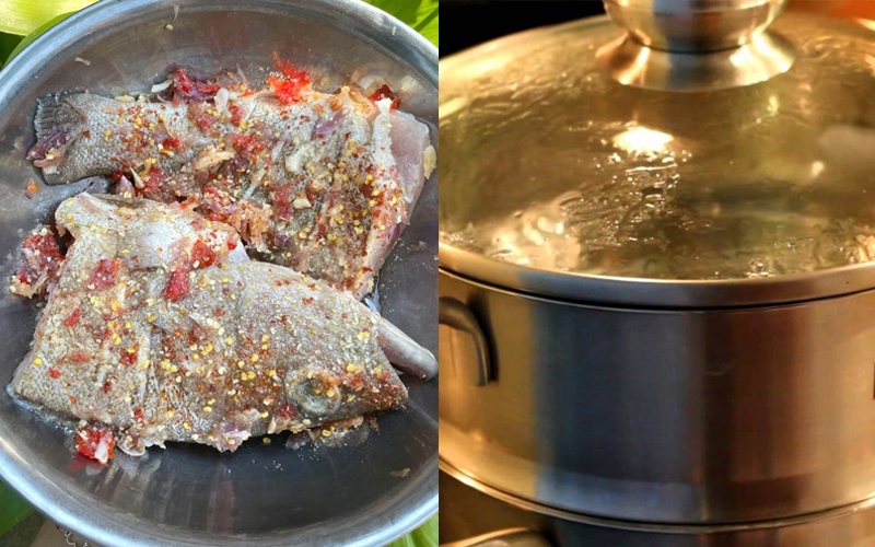 Bắt đầu hấp cá