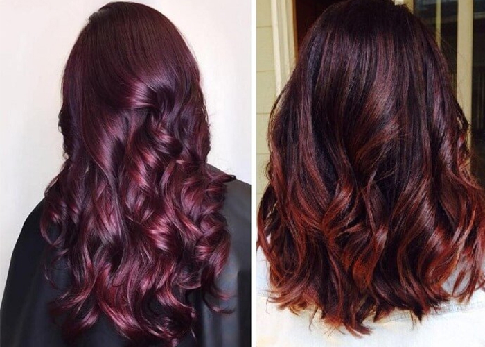 Tóc nâu đỏ cherry xoăn xù