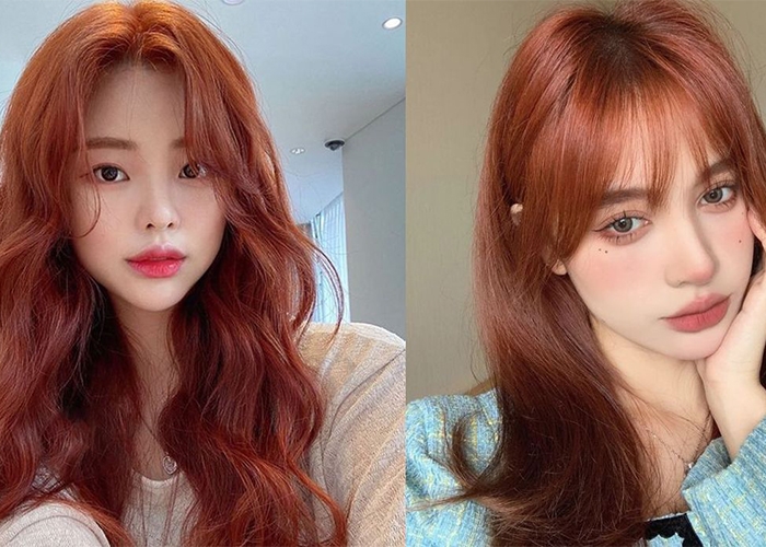 Màu nâu đỏ cherry highlight