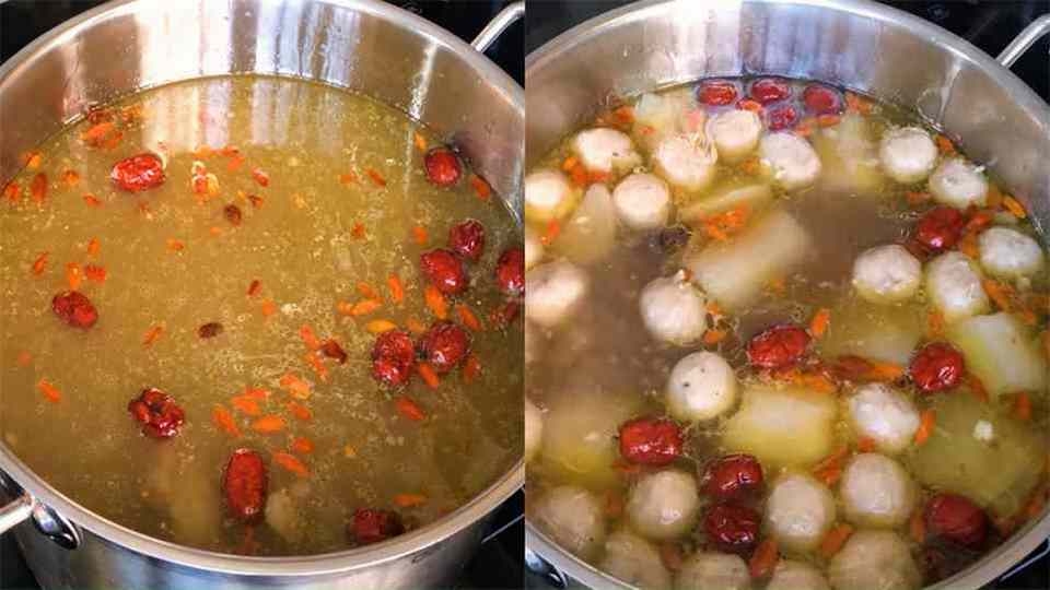 Nấu nước dùng cho nồi lẩu 