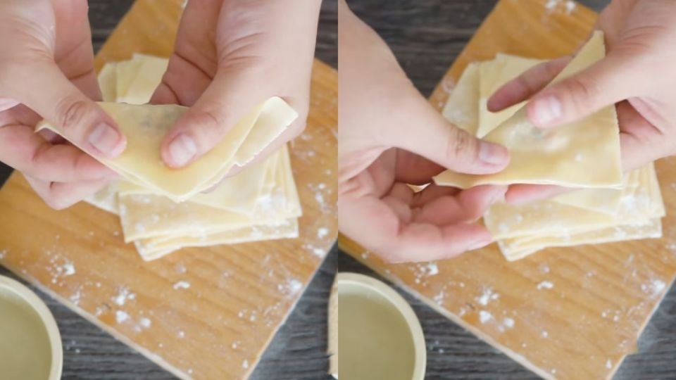 gói hoành thánh nhân thịt