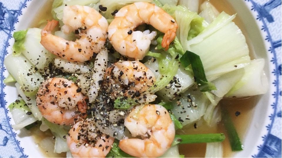 Cải thảo xào tôm