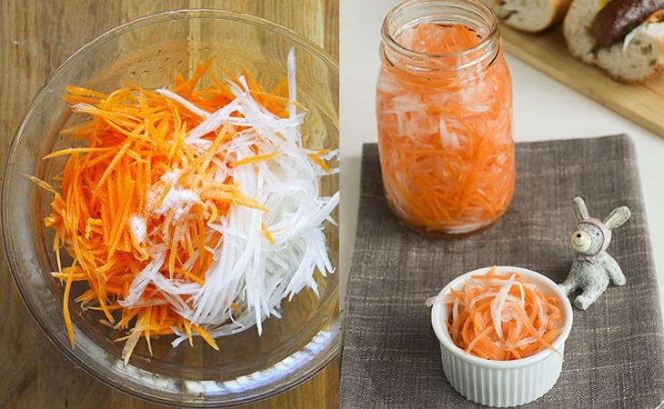 Tiến hành làm đồ chua ăn kèm