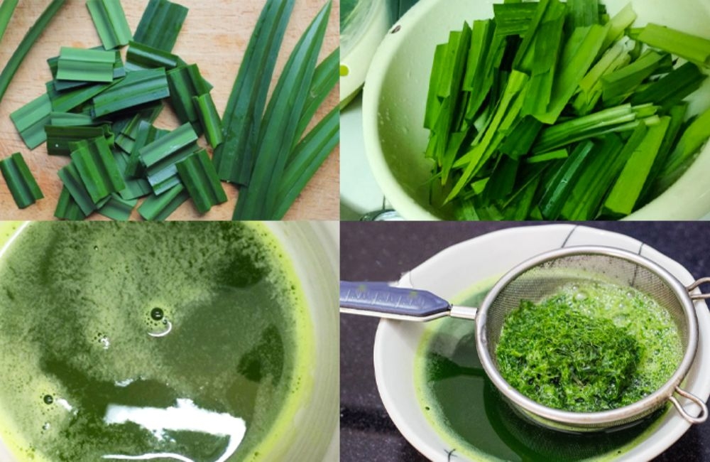 lấy nước cốt lá dứa