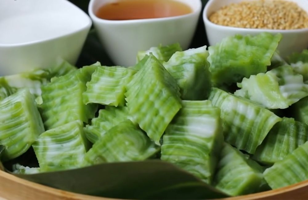 Thành phẩm bánh đúc lá dứa