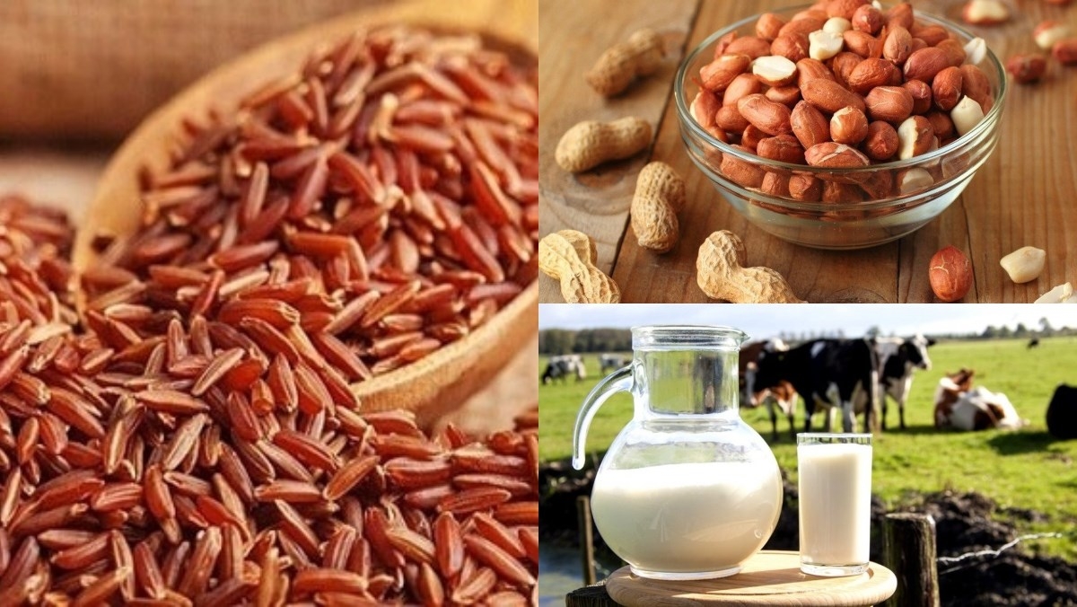 Chuẩn bị các nguyên liệu làm sữa gạo lứt đậu phộng