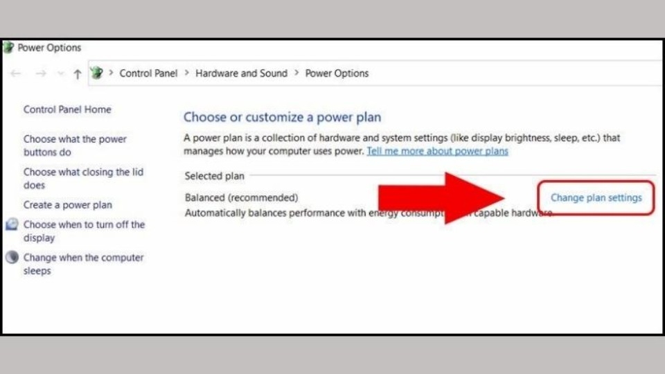 Bấm chọn Change Plan Settings