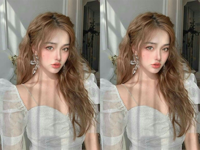 Màu tóc nâu trà sữa mật ong ngọt ngào và xinh xắn