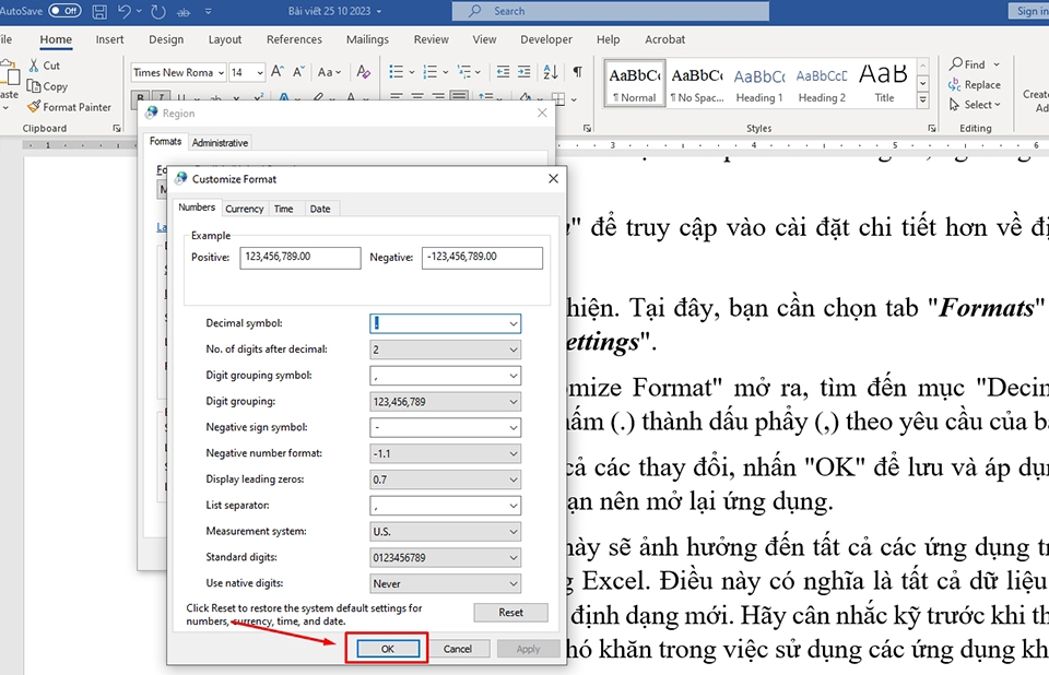 Đổi dấu chấm thành phẩy trong Excel - Ảnh 17