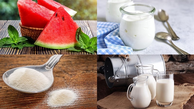 Các nguyên liệu chính của kem dưa hấu sữa chua