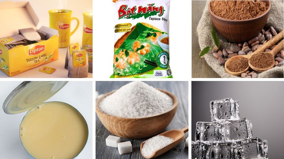 nguyên liệu làm trà sữa trân châu (cách 1)