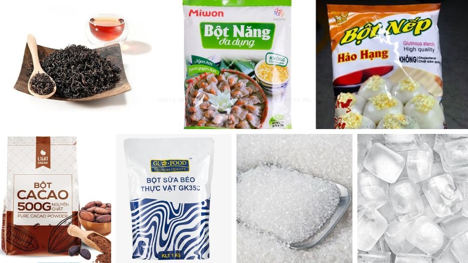 nguyên liệu làm trà sữa trân châu (cách 2)