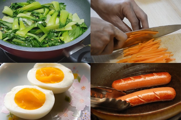 Luộc trứng lòng đào hoặc trứng chín tuỳ vào ý thích của bạn